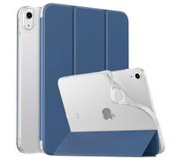 MoKo Funda Folio Compatible con iPad 10ª Generación 2022, Carcasa para iPad 10,9 Pulgadas Delgada Trasera Translúcida TPU Cubierta Protectora con Soporte Plegable Auto Activación/Reposo, Gris Azul