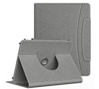 MoKo Funda Folio para 9-11" iPad/iPad Air/iPad Pro/Samsung Galaxy Tab/Lenovo Tab/Fire HD, Universal Carcasa Cubierta de 360° Rotación con Soporte Multiángulo Cierre Magnético, Gris