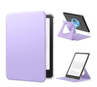 MoKo Funda Giratoria 360°para 7" eBook Reader 12ª Gen 2024, Trasera Transparente Funda Magnética Desmontable con Soporte Ajustable Auto Activación/Reposo, No para TCL Remarkable Kobo, Lila Púrpura