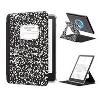 MoKo Funda Giratoria 360°para 7" eBook Reader 12ª Gen 2024, Trasera Transparente Funda Magnética Desmontable con Soporte Ajustable Auto Activación/Reposo, No para TCL Remarkable Kobo, Notebook Negro