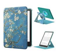 MoKo Funda Giratoria 360°para 7"eBook Reader 12ª Gen 2024,Trasera Transparente Funda Magnética Desmontable con Soporte Ajustable Auto Activación/Reposo,No para TCL Remarkable Kobo,Bloom de albaricoque