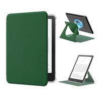 MoKo Funda Giratoria 360°para 7"eBook Reader 12ª Gen 2024, Trasera Transparente Funda Magnética Desmontable con Soporte Ajustable Auto Activación/Reposo,No para TCL Remarkable Kobo, Hoja de Loto Verde
