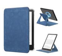 MoKo Funda Giratoria 360°para 7"eBook Reader 12ª Gen 2024, Trasera Transparente Funda Magnética Desmontable con Soporte Ajustable Auto Activación/Reposo,No para TCL Remarkable Kobo, Sarga Vintage Azul