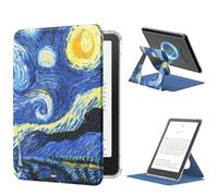 MoKo Funda Giratoria 360°para 7" eBook Reader 12ª Gen 2024,Trasera Transparente Funda Magnética Desmontable con Soporte Ajustable Auto Activación/Reposo,No para TCL Remarkable Kobo, Noche Estrellada