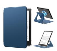 MoKo Funda Giratoria 360°para 7"eBook Reader 12ª Gen 2024, Trasera Transparente Funda Magnética Desmontable con Soporte Ajustable Auto Activación/Reposo,No para TCL Remarkable Kobo, Azul Marino Oscuro