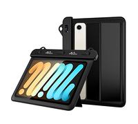 MoKo Funda Impermeable para Tableta, Funda Waterproof Universal con Soporte Compatible con iPad Mini 6/5/4/3, Galaxy Tab Pro 8.4, Tab S2/Tab E/Tab A 8.0 8.4, Fire HD 8/Fire 7 hasta 8.5", Negro