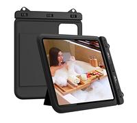 MoKo Funda Impermeable para Tableta, Funda Waterproof Universal con Soporte para iPad 9 iPad Air 5/4/3/2 iPad Pro 11 iPad 10.2 Galaxy Tab S6/S7 Tab A 10.1 Tab S 10.5 Fire HD10 hasta 12", Negro