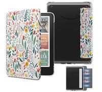 MoKo Funda Magnética Desmontable para 7" E-Reader 12.ª Gen 2024 y Color 2024/2025, Cubierta Trasera a Prueba de Arañazos Ligera con Auto Sueño/Estela, No Apto con BOOX y Kobo, Flores