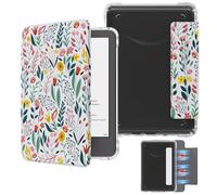 MoKo Funda Magnética Desmontable para Kindle(11ª Gen-2024/2022) 6 Pulgada,Funda Trasera Ultratransparente Resistente a los arañazos Ligera Cubierta Protectora con Auto Sueño/Estela, Flores