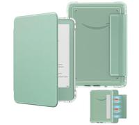 MoKo Funda Magnética Desmontable para Kindle(11ª Gen-2024/2022) 6 Pulgada,Funda Trasera Ultratransparente Resistente a los arañazos Ligera Cubierta Protectora con Auto Sueño/Estela, Verde Matcha
