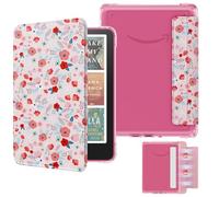 MoKo Funda Magnética Extraíble para 7" Kindle Paperwhite 12ª Generation 2024 & Kindle Colorsoft 2024/2025,Luz Trasera Ultraligera a Prueba de Arañazos y Funda con Auto Wake/Sleep, Primavera Rosa