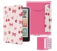 MoKo Funda Magnética Desmontable para 7" E-Reader 12.ª Gen 2024 y Colorsoft 2024/2025,Cubierta Trasera a Prueba de Arañazos Ligera con Auto Sueño/Estela,No Apto con BOOX y Kobo, Cereza y Arco