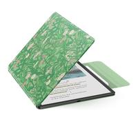 MoKo Funda Magnética para Kindle Scribe 11" (3ª Generación) y Kindle Scribe Colorsoft (1ª Generación), Funda de Folio Premium de PU con Cierre de lápiz y Auto Sueño/Estela, Flor Verde