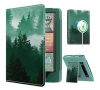 MoKo Funda Magnético para 7"/6,8" Kindle Paperwhite Signature Edition(12ª/11ª Gen-2024/2022) y Kindle Colorsoft, Compatible con iPhone Magsafe para Samsung/Anker Carga Inalámbrica, Bosque Verde