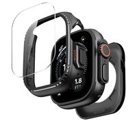 MoKo Funda Metálica para Apple Watch Ultra 3/2/1 49 mm - Protector de Pantalla de Cristal Templado, Protector Lateral y Trasero Resistente, Protección Completa 360°, Negro