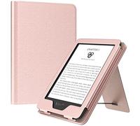 MoKo Funda para 6" ALL-New Kindle 11th Generation 2024/2022/10th Gen 2019/8th Gen 2016, PU Estuche Niño con Correa de Mano para Kindle 11 2022/Kindle 10 2019/Kindle 8 2016, Auto Sueño/Estela, Oro Rosa