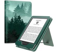 MoKo Funda para 6" All-New Kindle 11th Generation 2024/2022/10th Gen 2019/8th Gen 2016, PU Estuche Niño con Correa de Mano para Kindle 11/10/8, Auto Sueño/Estela, Bosque Verde