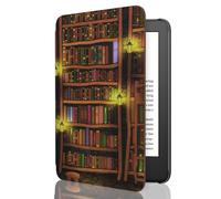 MoKo Funda para 6" Amazon Kindle 11ª Generación 2024/2022, Biblioteca Retro | Carcasa Ligera Cubierta, Auto Activación/Reposo para Kindle 2024/2022 11ª Generación e-Reader