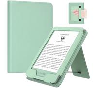 MoKo Funda para 6" Nuevo Kindle (11ª Generación 2024/2022) & Versión Internacional, PU Estuche Soporte de Mano Niño Auto Sueño/Estela para Kindle 2024 6 Pulgadas Edición de Firma, Agave Verde