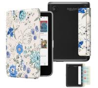 MoKo Funda para 6" Tolino Shine Color/ 5 & Kobo Clara BW/Color,Flor Azul