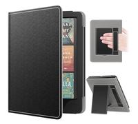 MoKo Funda para 7"/6.8" Kindle Paperwhite(12th/11th Gen-2024/2021), PU Estuche Niño con Correa de Mano para Kindle Paperwhite Edición de Firma, Auto Sueño/Estela, Negro