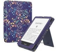 MoKo Funda para 7"/6.8" Kindle Paperwhite(12th/11th Generation-2024/2021), PU Estuche Niño con Correa de Mano para Kindle Paperwhite Edición de Firma, Auto Sueño/Estela, BLU/Fiori