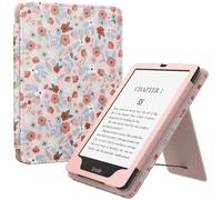 MoKo Funda para 7"/6.8" Kindle Paperwhite(12th/11th Generation-2024/2021), PU Estuche Niño con Correa de Mano para Kindle Paperwhite Edición de Firma, Auto Sueño/Estela, Primavera Rosa