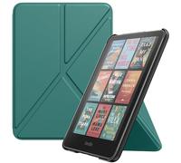 MoKo Funda para 7" Amazon Kindle Paperwhite 12ª Generación 2024, Kindle Colorsoft 2024/2025, Cover Rígida con Soporte Tipo Origami y Cubierta Trasera Magnética para PC, No Apta para Kobo, Verde Jade
