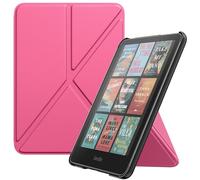 MoKo Funda para 7" Amazon Kindle Paperwhite 12ª Generación 2024, Kindle Colorsoft 2024/2025, Cover Rígida con Soporte Tipo Origami y Cubierta Trasera Magnética para PC, No Apta para Kobo, Magenta