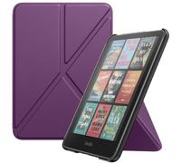 MoKo Funda para 7" Amazon Kindle Paperwhite 12ª Generación 2024, Kindle Colorsoft 2024/2025, Cover Rígida con Soporte Tipo Origami y Cubierta Trasera Magnética para PC, No Apta para Kobo,Morado Oscuro