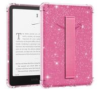 MoKo Funda para 7" Ebook Reader(12ª Generación-2024) y Colorsoft Signature Edition, Carcasa Delgada Transparente con Correa de Mano Cubierta TPU Ligera Borde de Parachoques, Brillo+Magenta