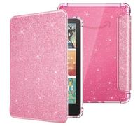 MoKo Funda para 7" Kindle Paperwhite 12ª Gen 2025/2026 & Kindle Colorsoft 2024/2025, Brillo Claro Cubierta Trasera de TPU Flexible con Carcasa Ligera, No Apta para Kobo, Purpurina Rosa