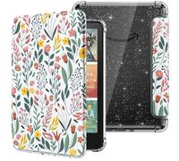 MoKo Funda para 7" Kindle Paperwhite 12ª Gen 2025/2026 & Kindle Colorsoft 2024/2025, Brillo Claro Cubierta Trasera de TPU Flexible con Carcasa Ligera, No Apta para Kobo, Flores