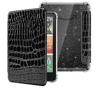 MoKo Funda para 7" Kindle Paperwhite 12ª Gen 2025/2026 & Kindle Colorsoft 2024/2025, Brillo Claro Cubierta Trasera de TPU Flexible con Carcasa Ligera, No Apta para Kobo, Cocodrilo Negro