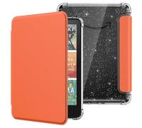 MoKo Funda para 7" Kindle Paperwhite 12ª Gen 2025/2026 & Kindle Colorsoft 2024/2025, Brillo Claro Cubierta Trasera de TPU Flexible con Carcasa Ligera, No Apta para Kobo, Naranja