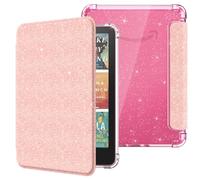 MoKo Funda para 7" Kindle Paperwhite 12ª Gen 2025/2026 & Kindle Colorsoft 2024/2025, Brillo Claro Cubierta Trasera de TPU Flexible con Carcasa Ligera, No Apta para Kobo,Rosa Claro Brillante