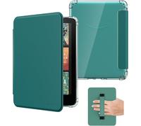 MoKo Funda para 7" Kindle Paperwhite 12ª Gen 2025/2026 & Kindle Colorsoft 2024/2025, Funda Trasera Transparente de TPU Flexible Suave con Correa de Mano, No Apta para Kobo, Verde Jade
