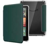 MoKo Funda para 7" Kindle Paperwhite 12ª Generation 2024 & Kindle Colorsoft Signature Edition, Cubierta Ultra Delgada Estuche Carcasa TPU Transparente Trasera Auto Activación/Reposo, Verde Noche