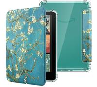 MoKo Funda para 7" Kindle Paperwhite 12th Gen 2024&Kindle Colorsoft Signature Edition, Cubierta Ultra Delgada Estuche Carcasa TPU Transparente Trasera Auto Activación/Reposo, Bloom de Albaricoque