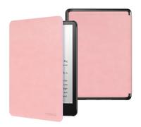 MoKo Funda para 7" Kindle Paperwhite 12th Generation 2024&Kindle Colorsoft Signature Edition 2024, PC Estuche Carcasa Estilo Niños con Auto Sueño/Estela, Rosa Canela