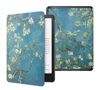 MoKo Funda para 7" Kindle Paperwhite 12th Generation 2024&Kindle Colorsoft Signature Edition 2024, PC Estuche Carcasa Estilo Niños con Auto Sueño/Estela, Bloom de Albaricoque