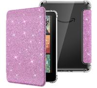 MoKo Funda para 7" Kindle Paperwhite 12th Generation 2024&Kindle Colorsoft Signature Edition, Cubierta Ultra Delgada Estuche Carcasa TPU Transparente Trasera Auto Activación/Reposo, Brillo Púrpura