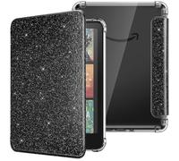 MoKo Funda para 7" Kindle Paperwhite 12th Generation 2024&Kindle Colorsoft Signature Edition, Cubierta Ultra Delgada Estuche Carcasa TPU Transparente Trasera Auto Activación/Reposo, Negro Brillo