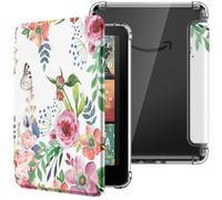 MoKo Funda para 7" Kindle Paperwhite 12th Generation 2024&Kindle Colorsoft Signature Edition, Cubierta Ultra Delgada Estuche Carcasa TPU Transparente Trasera Auto Activación/Reposo, Flores Aromáticas