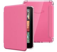 MoKo Funda para 7" Kindle Paperwhite 12th Generation 2024&Kindle Colorsoft Signature Edition, Cubierta Ultra Delgada Estuche Carcasa TPU Transparente Trasera Auto Activación/Reposo, Frambuesa