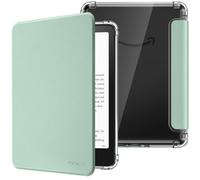 MoKo Funda para 7" Kindle Paperwhite 12th Generation 2024&Kindle Colorsoft Signature Edition, Cubierta Ultra Delgada Estuche Carcasa TPU Transparente Trasera Auto Activación/Reposo, Agave Verde