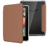 MoKo Funda para 7" Kindle Paperwhite 12th Generation 2024&Kindle Colorsoft Signature Edition, Cubierta Ultra Delgada Estuche Carcasa TPU Transparente Trasera Auto Activación/Reposo, Marrón