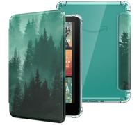 MoKo Funda para 7" Kindle Paperwhite 12th Generation 2024&Kindle Colorsoft Signature Edition, Cubierta Ultra Delgada Estuche Carcasa TPU Transparente Trasera Auto Activación/Reposo, Bosque Verde