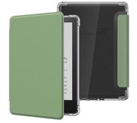MoKo Funda para 7" Kindle Paperwhite 2024 12ª Gen&Kindle Colorsoft Signature Edition 2024, Claro Cubierta Trasera de TPU Suave Flexible con Purpurina Carcasa Ligera con Auto Wake/Sleep, Celadon