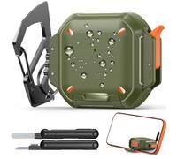MoKo Funda para AirPods 4 con Cierre, Resistente Al Agua, Ejército Verde